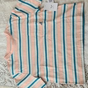 Roxy Cotton Striped Pocket Tee - XS